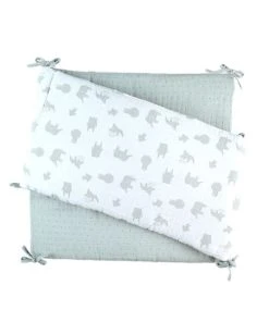 Noukie's Tour De Lit Mousseline De Coton Bio écru Et Sauge