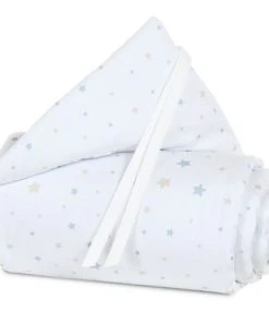 Babybay Tour De Lit Piqué Pour Berceaux Cododo Blanc étoiles Sable Et Azur
