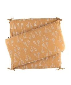 Noukie's Tour De Lit Respirant Ocre Motif Girafes (lits 60x120 / 70x140 Cm)