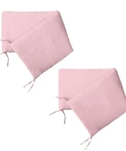 Home Maison Tour De Lit Réversible à Petites étoiles Coton Rose 180 X 40