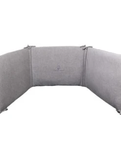 Eveil Et Nature Tour De Lit Velours 40x180 Cm Coton Bio Gris
