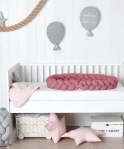 Nordic Coast Tresse De Lit Coton Jersey Rose Foncé 200 Cm -Bloom-boutique tresse de lit coton jersey rose fonce 200 cm 2