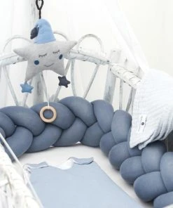 Nordic Coast Tresse De Lit Coton Tricoté Bleu 200 Cm -Bloom-boutique tresse de lit coton tricote bleu 200 cm 2